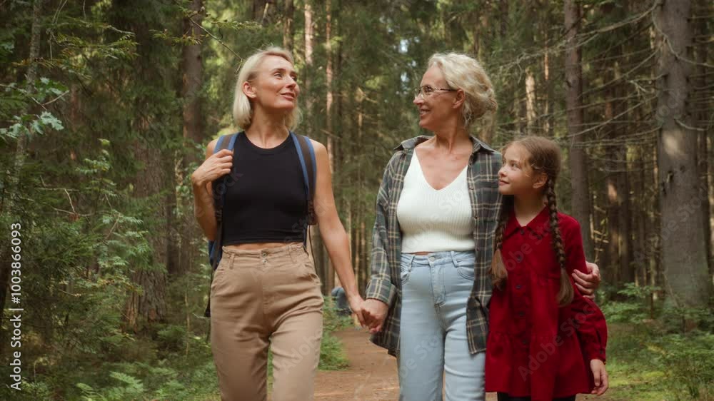 Senior mother and adult daughter walking together in forest, enjoying nature and talking. Elderly woman and blonde woman strolling in park, chatting and smiling. Family female generations Senior mother and adult daughter walking together in forest, enjoying nature and talking. Elderly woman and blonde woman strolling in park, chatting and smiling. Family female generations