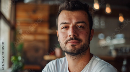 Adult man portrait with confident face expression