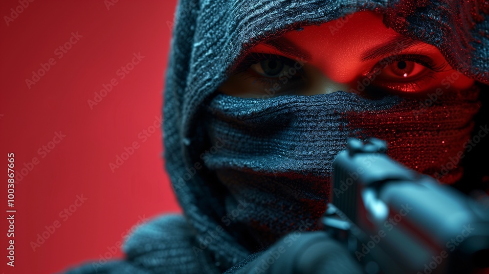 Mysterious Hooded Figure with Gun Mysterious Hooded Figure with Gun