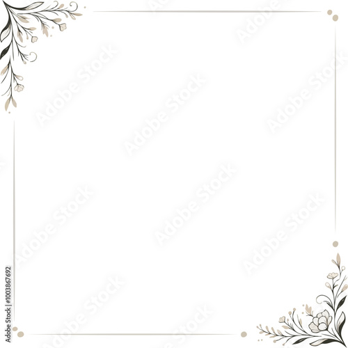 Floral arrangement in two corners with minimalist frame