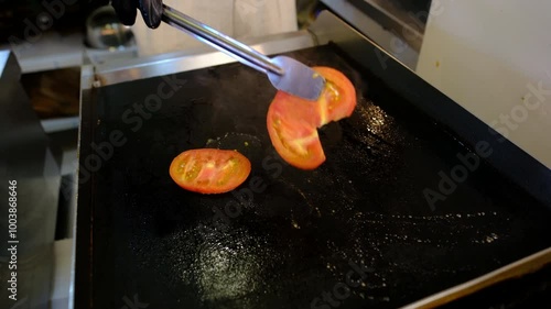 Fresh and Juicy: Grilling Tomatoes for a Flavorful Burger photo