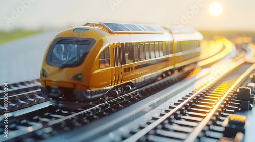 Futuristic Commuter Train Powered by Solar and Kinetic Energy Harvesting photo