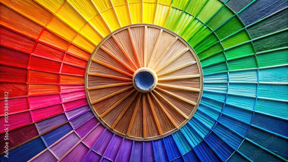 Fototapeta premium An energetic color wheel featuring a broad spectrum of shades, perfect for fostering artistic inspiration and innovative design ideas in creative endeavors.
