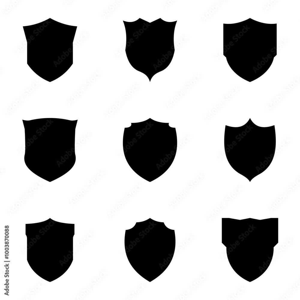 Shields set. Collection of security shield icons. Shields set. Collection of security shield icons.
