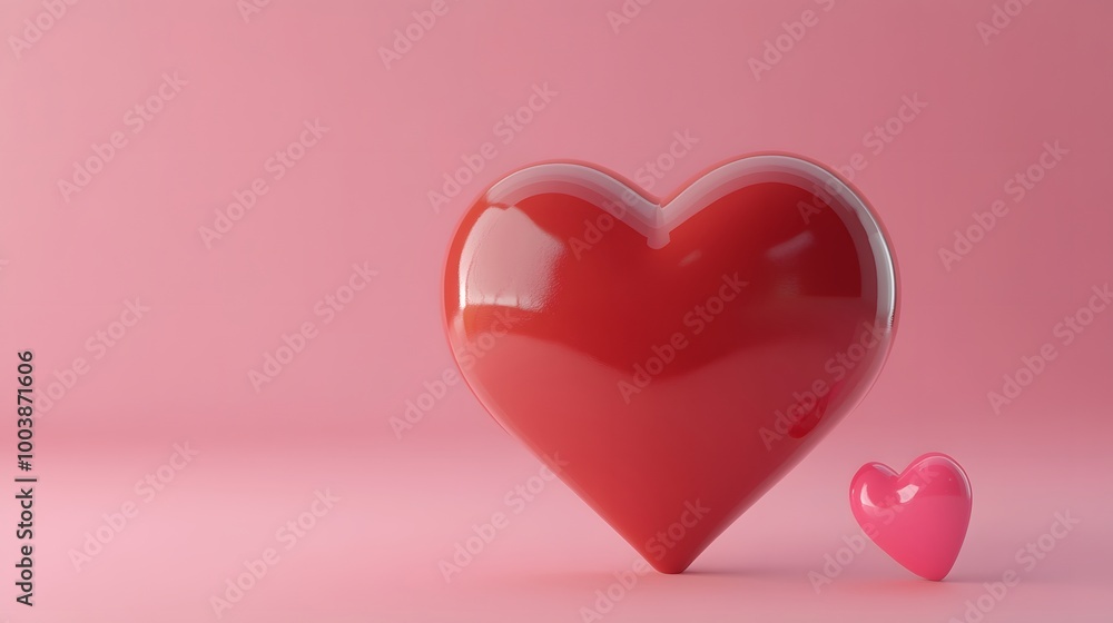3d Red heart on pink background. heart icon, like and love 3d render illustration. 3d Red heart on pink background. heart icon, like and love 3d render illustration.