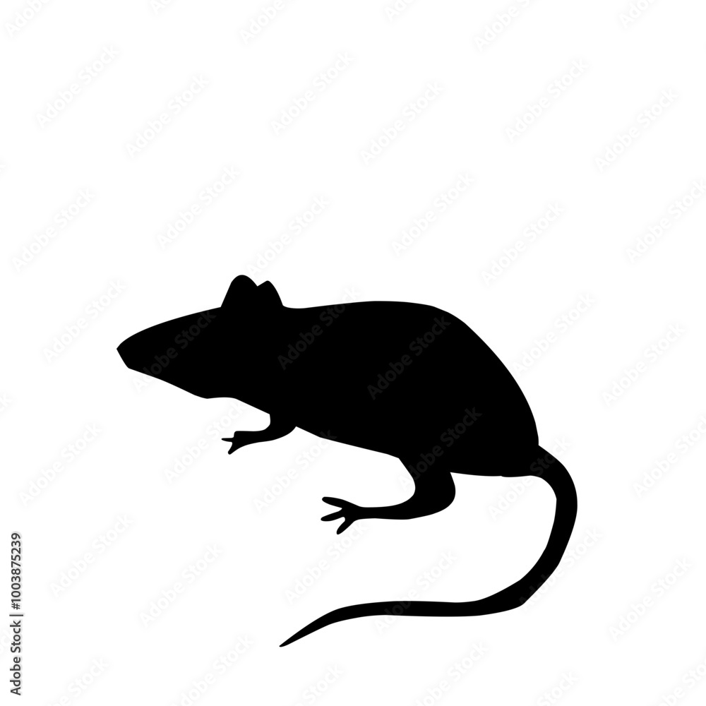 Obraz premium Mice Silhouette Black Rat Icons