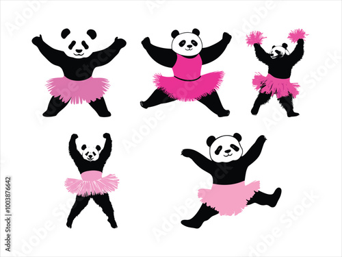 Panda Ballet Dancer in Pink Tutu - Breast Cancer Awareness Design.