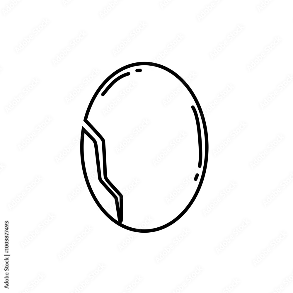 Cracked Egg Outline 