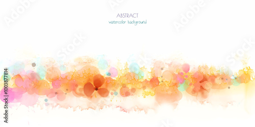 Vector watercolor painting abstract art, paint flower nature background. Water color brush, splash, paper texture and blurred motion color design for copy space, poster, wallpaper, banner, template
