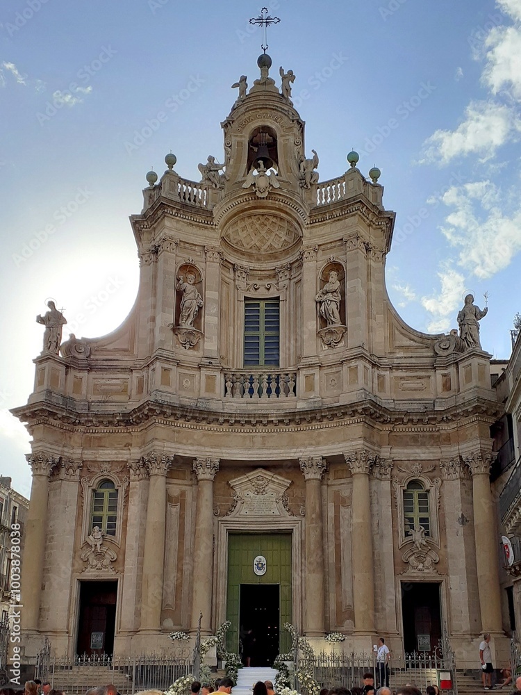 Fototapeta premium La facciata barocca della Basilica della Collegiata a Catania.