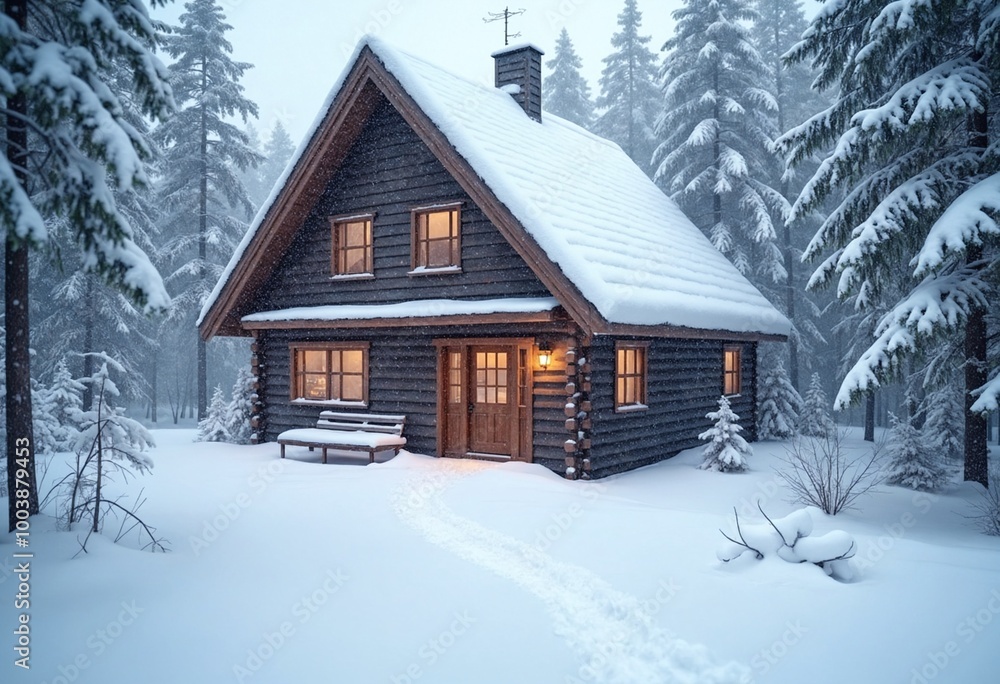 Cabin with winter Cabin with winter