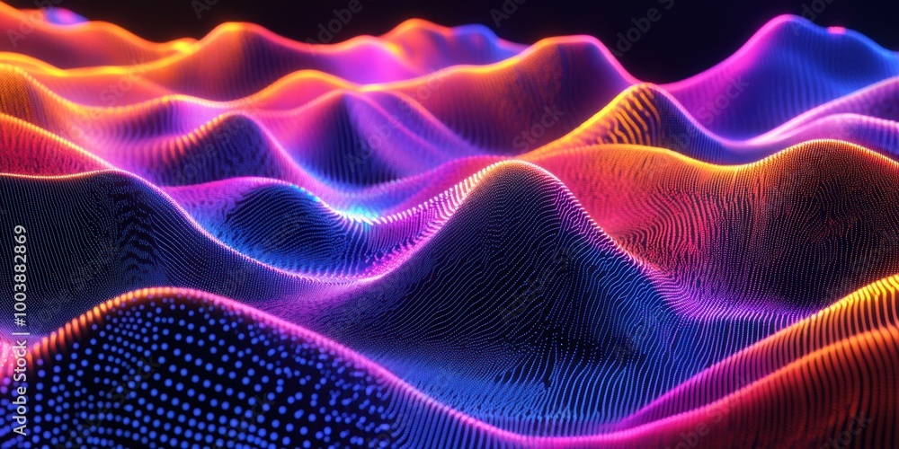 a colorful wave pattern with a black background a colorful wave pattern with a black background