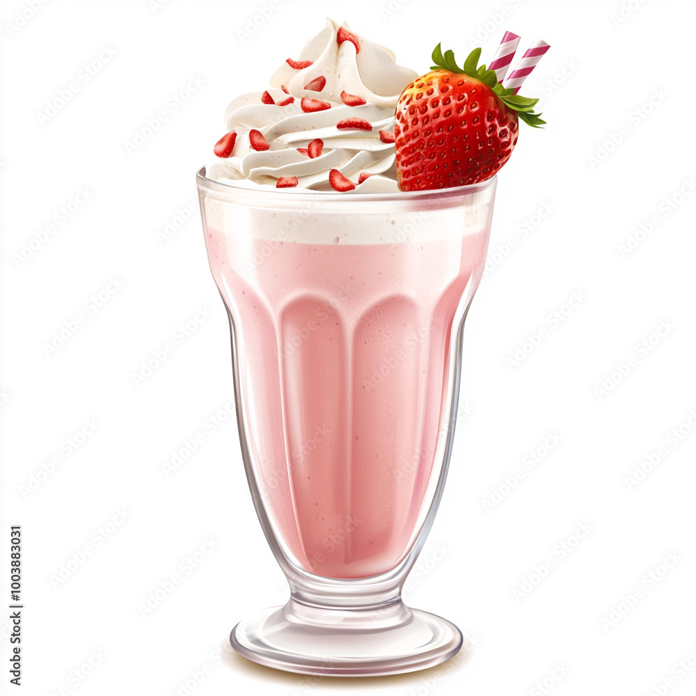 Strawberry milkshake isolated on white background transparent Strawberry milkshake isolated on white background transparent