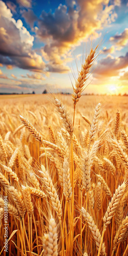 field of wheatwheat, field, agriculture, cereal, crop, grain, sky, farm, nature, plant, harvest, summer, food, ear, gold, corn, yellow, landscape, golden, rural, blue, seed, barley, bread, farming photo