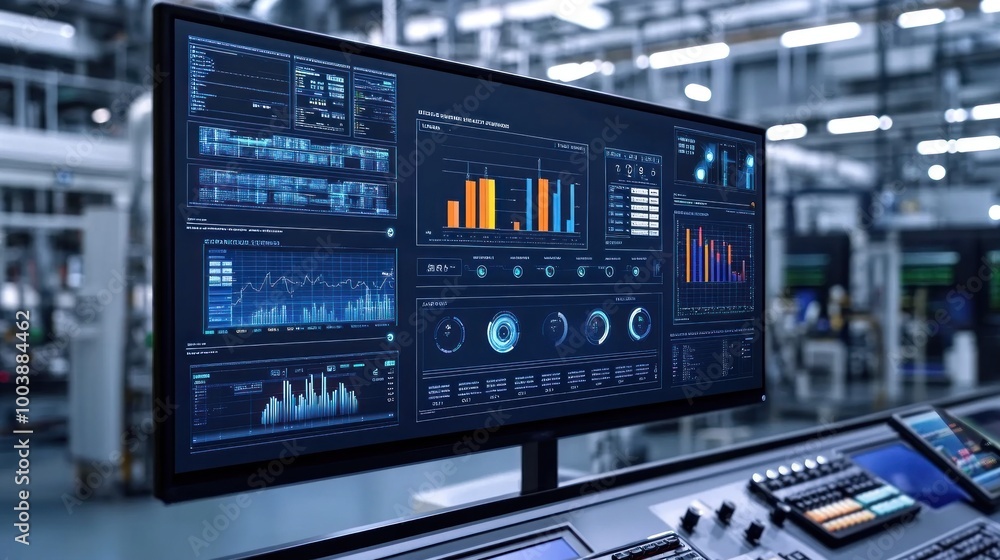 Industrial Control Panel with Data Visualization