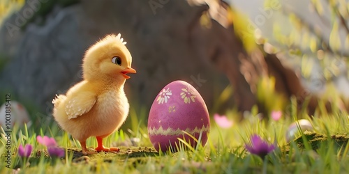 Chick standing field easter eggs clash clans highly live being delighted cheerful animals valve
 photo