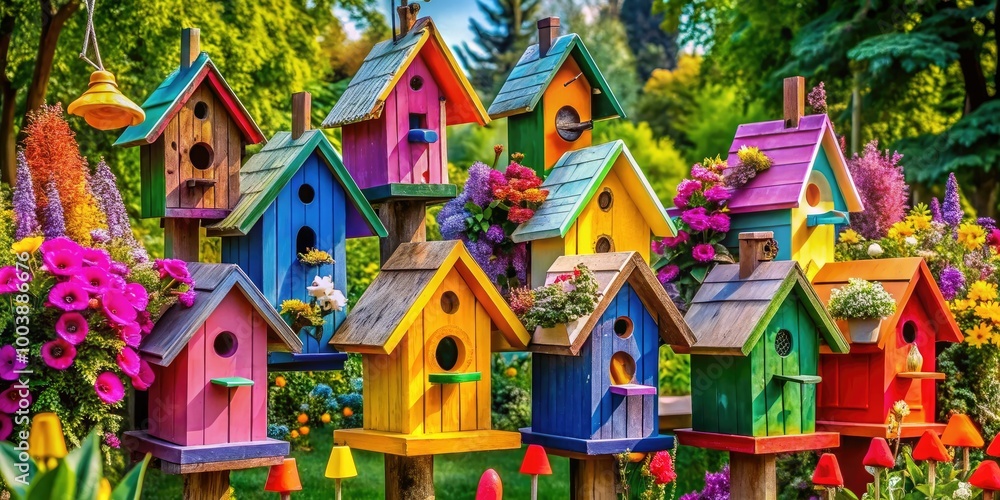 Transform your garden with vibrant birdhouses painted in creative ...
