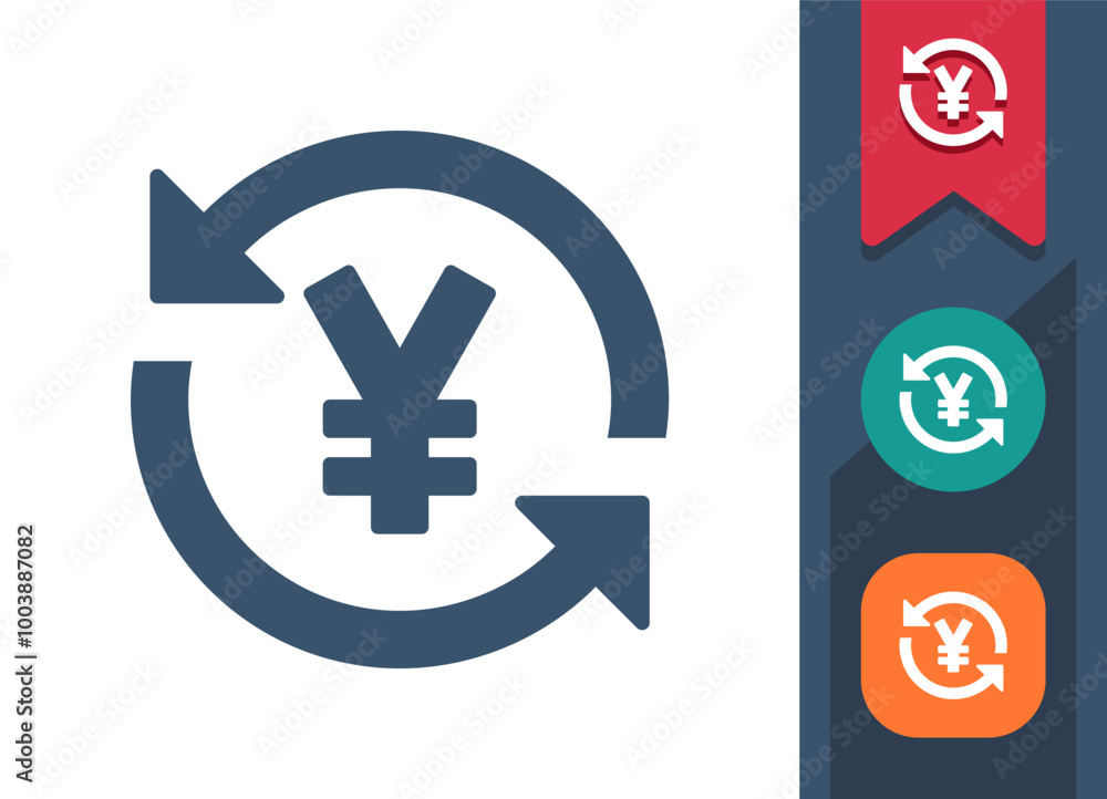 Obraz premium Currency - Yen, Yuan Symbol Icon