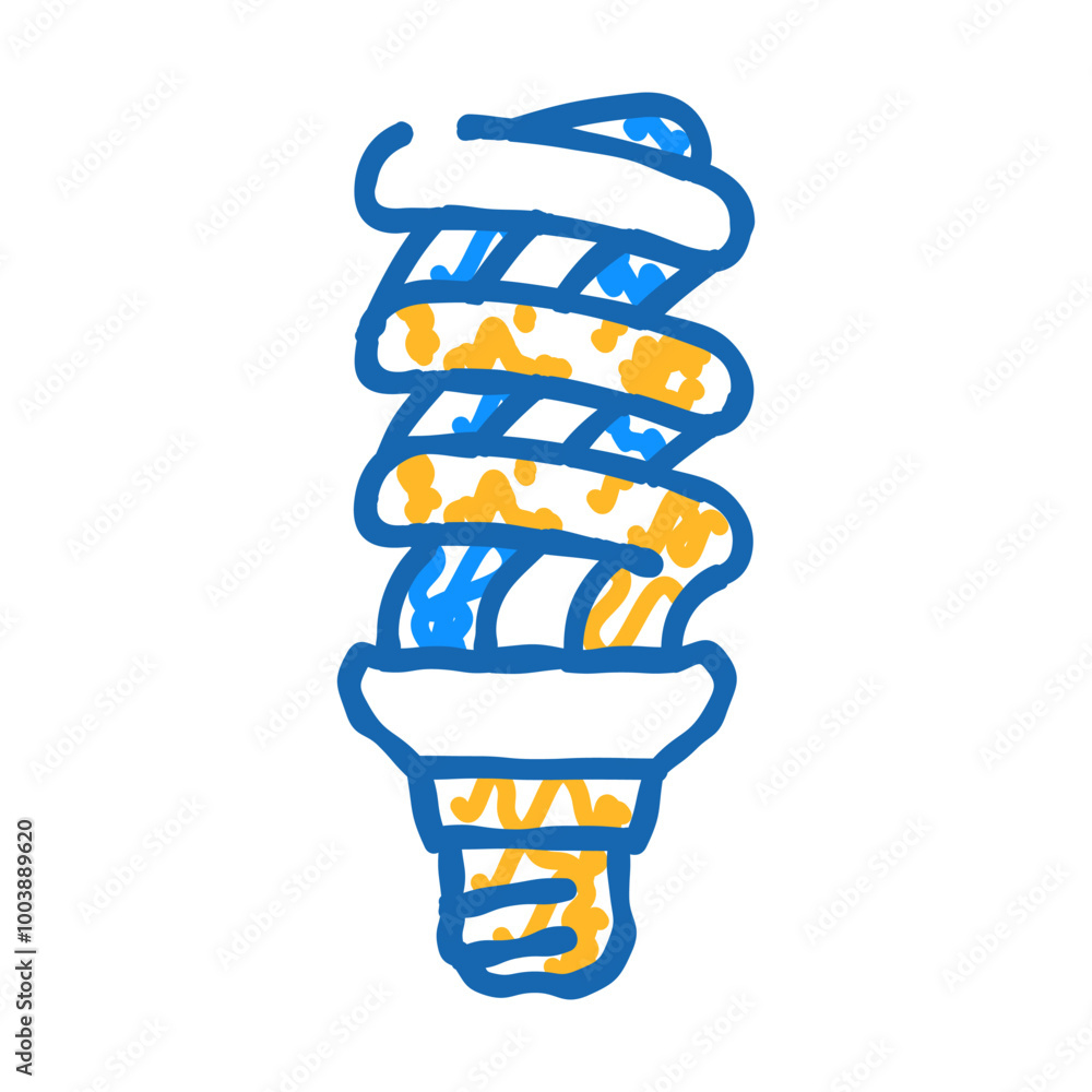 cfl light bulb doodle icon sketch vector. cfl light bulb sign. isolated symbol illustration cfl light bulb doodle icon sketch vector. cfl light bulb sign. isolated symbol illustration