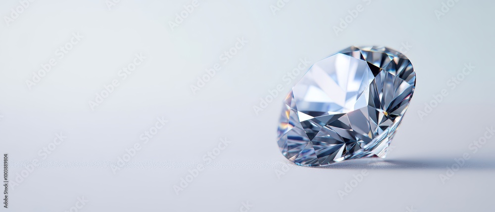 Sparkling Diamond Gemstone on White Background Sparkling Diamond Gemstone on White Background