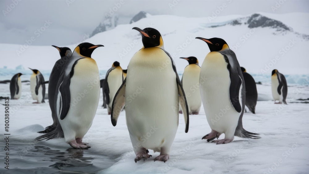 Fototapeta premium group of penguins