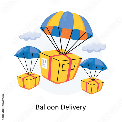 Balloon Delivery Concepts Style illustrations. EPS 10 File
