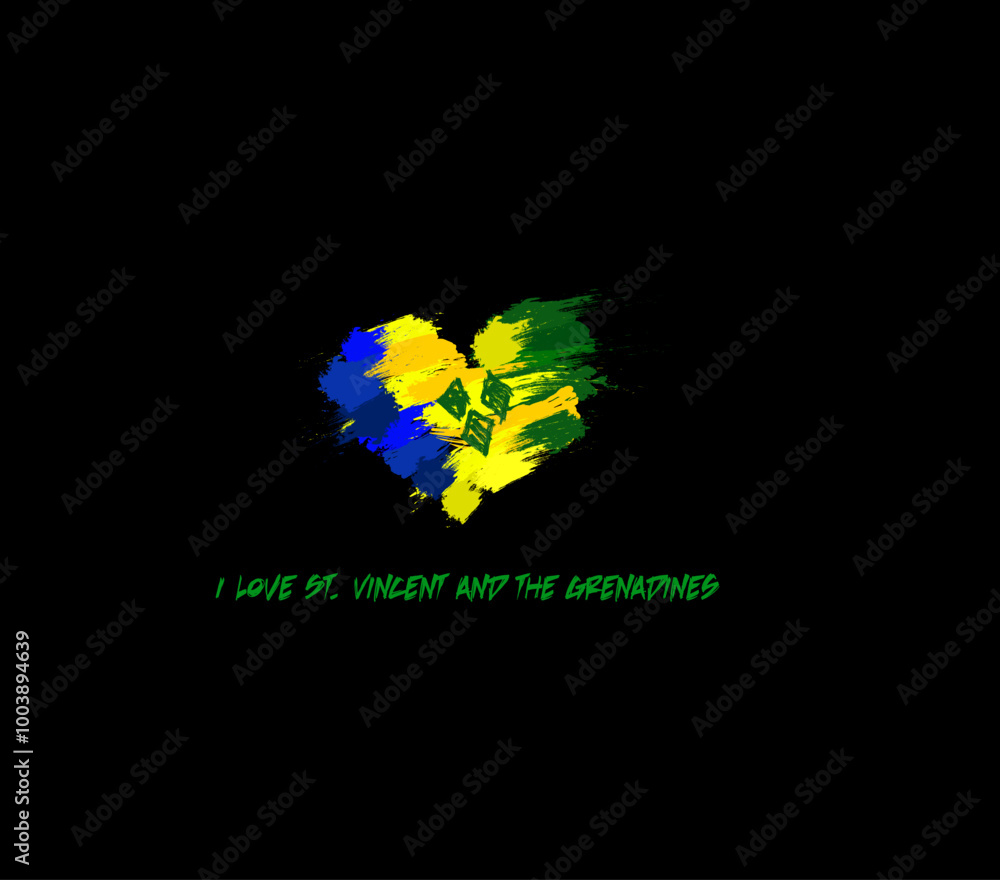 Saint Vincent and the Grenadines grunge flag heart for your design. Saint Vincent and the Grenadines grunge flag heart for your design.