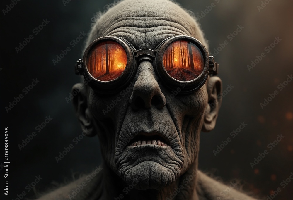 A charred and ashen face, fossilized in a state of perpetual horror A charred and ashen face, fossilized in a state of perpetual horror
