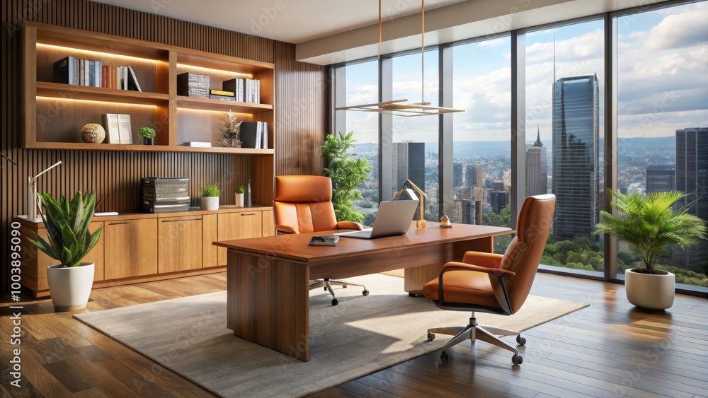 Sophisticated luxury office furniture featured in a fashionable Orange County workspace, combining elegance and Sophisticated luxury office furniture featured in a fashionable Orange County workspace, combining elegance and