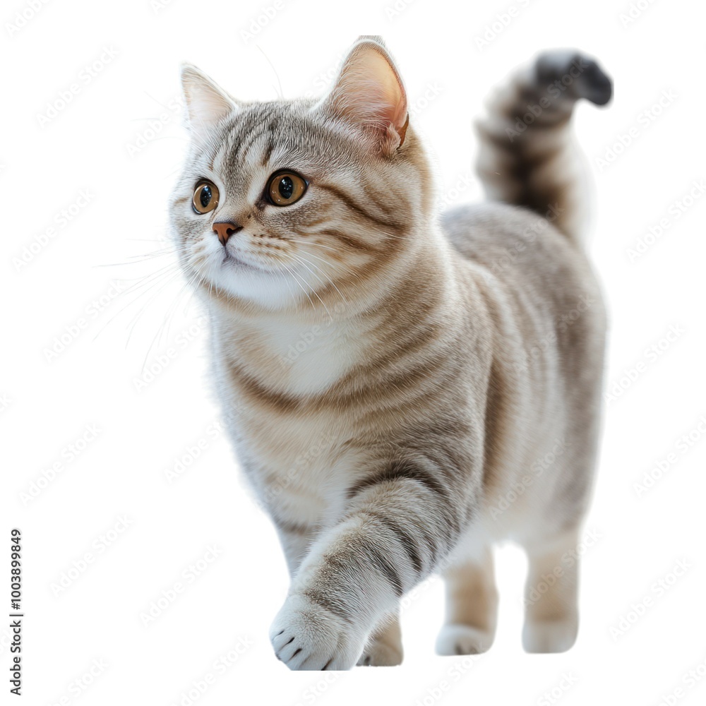 Obraz premium Cute Tabby Cat Walking