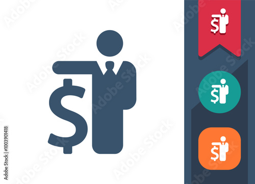 Finance, Businessman, Investor, Banker Icon