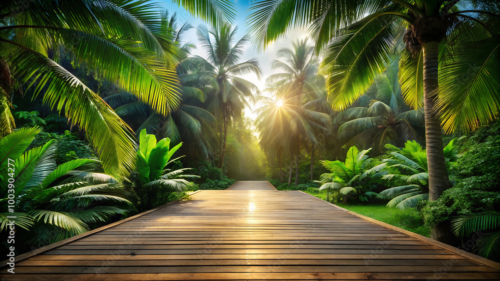 Fototapeta premium palm trees on the beach