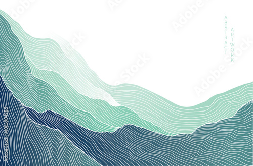 abstract japanese landscape on light background with gradient	