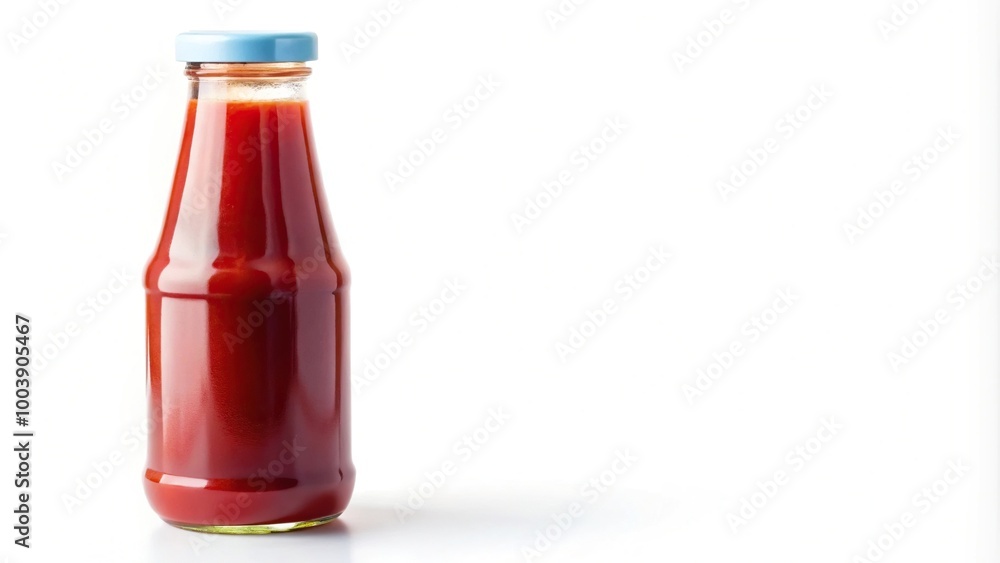 ketchup bottle isolated on white background close-up macro shot ketchup bottle isolated on white background close-up macro shot