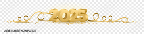 2025 happy new year vector symbol transparent background isolated	
