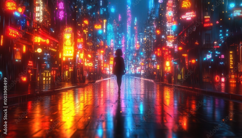 Cultural travel experience with holographic guides and glowing neon city streets Futuristic Neon High Detail Cultural travel experience with holographic guides and glowing neon city streets Futuristic Neon High Detail