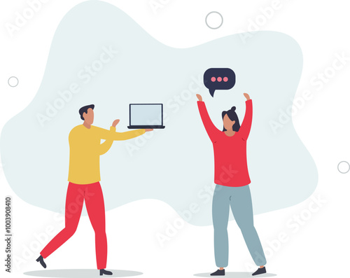 Business communication and collaboration.employee dialogu.flat design with people.