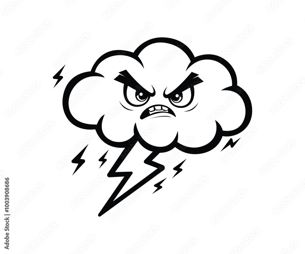 Cartoon angry cloud vector Cartoon angry cloud vector