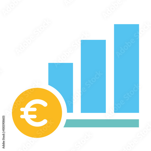 Positive euro value trend icon