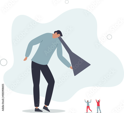 Good listener boss, listen and accept all opinion, suggestion or customer feedback concept.flat design with people.