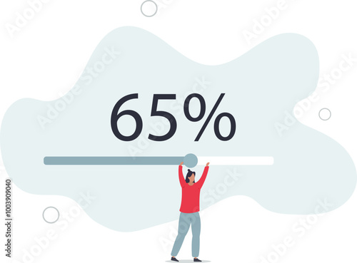 Working project progress, effort to finish work or achieve business success, accomplishment, ambition or career challenge.flat design with people.