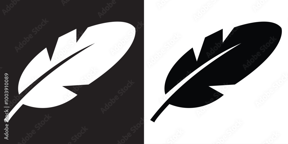 Feather icon, vector. Feather silhouette, symbol design. Bird feather icons, vector, silhouette, feather logo, tattoo design. Vector illustration. Feather icon, vector. Feather silhouette, symbol design. Bird feather icons, vector, silhouette, feather logo, tattoo design. Vector illustration.
