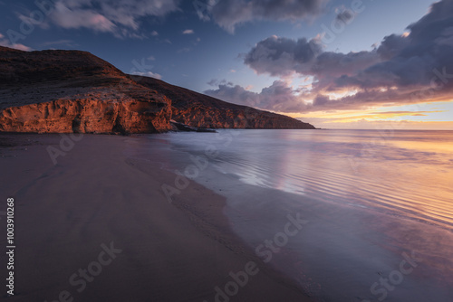 Obraz na płótnie Coast line in Playa Montana Pelada Tenerife, Canary Islands. w salonie