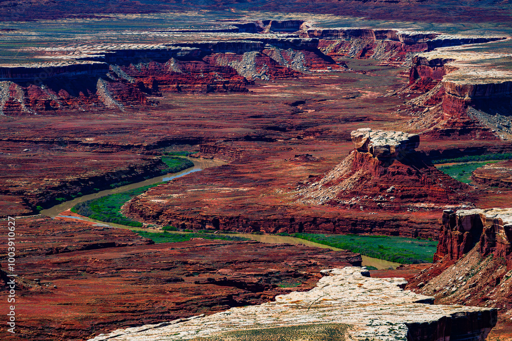 The Green River Overlook in Canyonlands National Park Utah USA.
