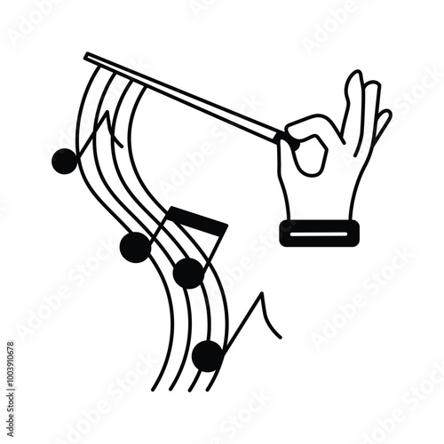 Wave of musical note and song, ready to use design