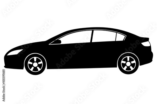 electric car silhouette vector illustration