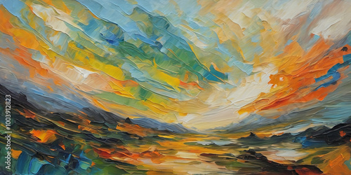 Nature landscape. Art backg...