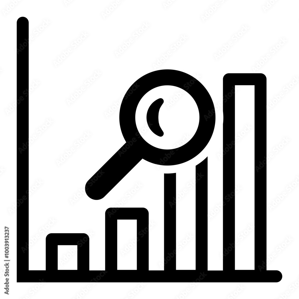 Data and stock market analysis, statistics and trends inspection - Outline style icon Data and stock market analysis, statistics and trends inspection - Outline style icon
