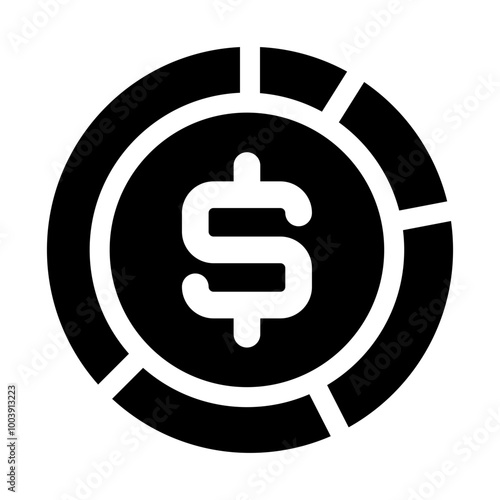 ETF division pie chart, icon - Solid style