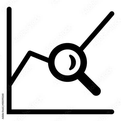 Data and stock market analysis, statistics and trends inspection - Outline style icon